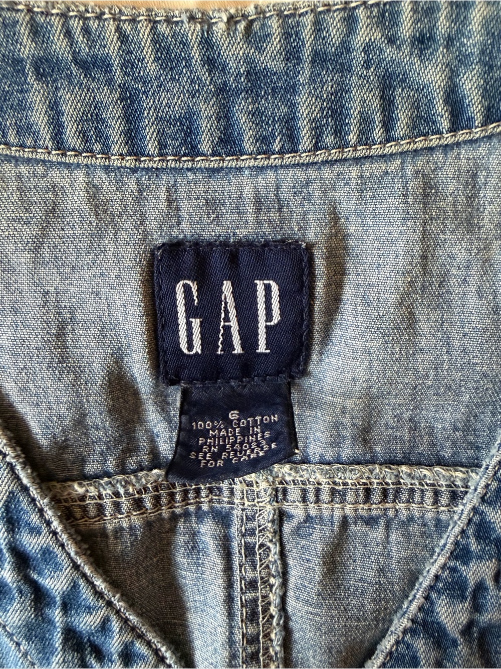 GAP Blue Denim Button-Front Sleeveless Dress - Picture 4 of 4
